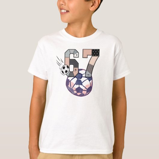 Grappige Six Seven Voetbal T-shirt (Voorkant)