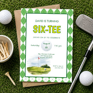Grappige Six-tee Golf 60ste Verjaardag Kaart