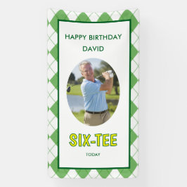 Grappige Six-tee Golf 60ste Verjaardag Spandoek