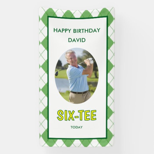 Grappige Six-tee Golf 60ste Verjaardag  Spandoek (Verticaal)