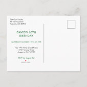 Grappige Six-tee Golf 60ste Verjaardag Uitnodiging Briefkaart (Achterkant)