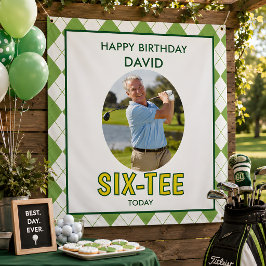 Grappige Six-tee Golf 60ste Verjaardag Wandkleed