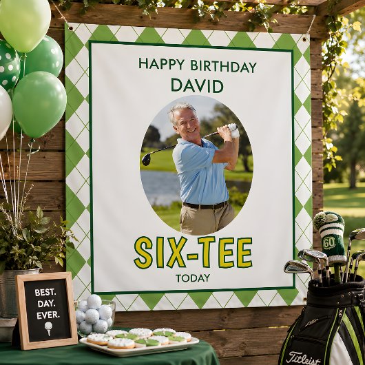Grappige Six-tee Golf 60ste Verjaardag  Wandkleed