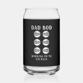 grappige sixpack Papa lichaam woordkunst Blikvorm Glas (Voorkant)