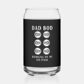 grappige sixpack Papa lichaam woordkunst Blikvorm Glas (Achterkant)