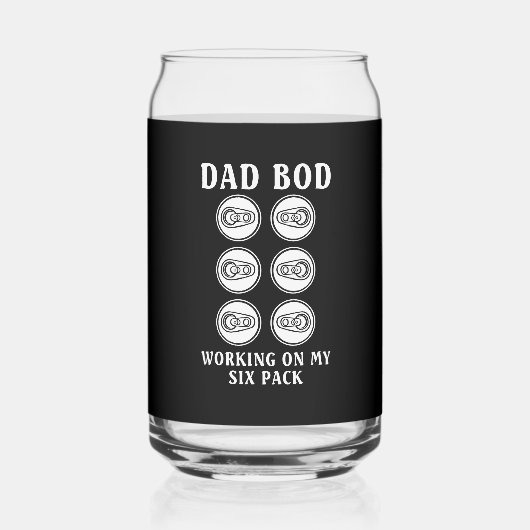 grappige sixpack Papa lichaam woordkunst  Blikvorm Glas (Achterkant)