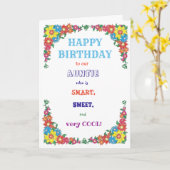 Grappige Sjabloon voor de verjaardag van tante (Gele Bloem)