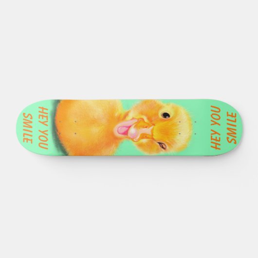 Grappige Skateboard Happy Duck Aangepaste Tekst en (Horizontaal)