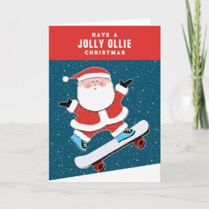Grappige Skateboard Kerst Feestdagen Kaart