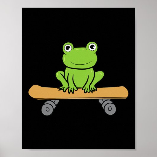 Grappige Skateboard Kikker Grappige Skateboard Kik Poster (Voorkant)