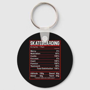 Grappige Skateboard Voedingsfeiten Skate Board Sleutelhanger