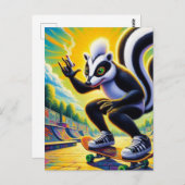 Grappige skateboarden Skunk Briefkaart (Voorkant / Achterkant)