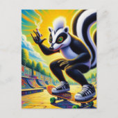 Grappige skateboarden Skunk Briefkaart (Voorkant)
