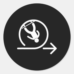Grappige Skateboarden Volledige Lus Skater Sport K Ronde Sticker