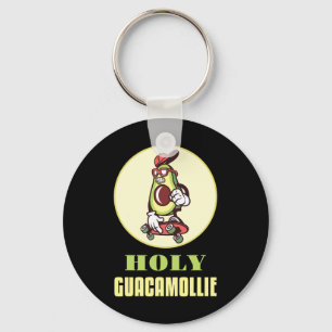 Grappige Skateboardende Avocado Cool Skater Skateb Sleutelhanger