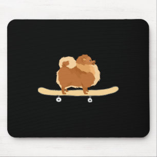 Grappige skateboardende Pomeranian Pom Puppy Cadea Muismat
