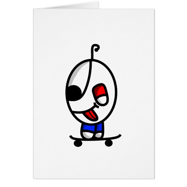 grappige skateboarder (Voorkant)