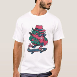 Grappige skateboarder berry cool lover aardbei t-shirt