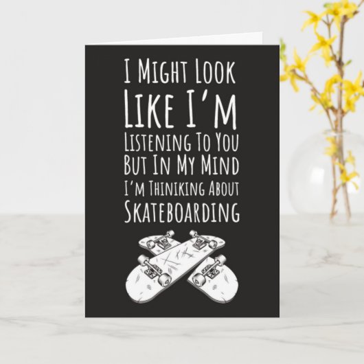 Grappige Skateboarder Kaarten Skate Cool Skater Sp (Gele Bloem)