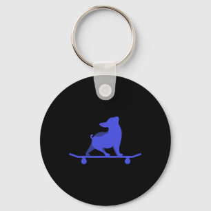 Grappige Skateboarding Hond Franse Bulldog Liefheb Sleutelhanger