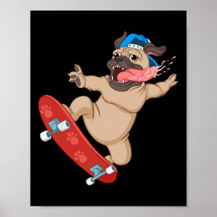 Grappige Skateboardkunst Voor Jongens Mannen Skate Poster