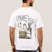 Grappige Skelet Chef Kunst Oeps, Dat is Geen Kruid T-shirt (Achterkant)