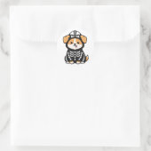 Grappige Skelet Corgi Halloween Sticker (Tas)