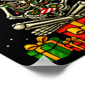 Grappige Skelet Game Controller Kerstlichten Manne Poster (Hoek)