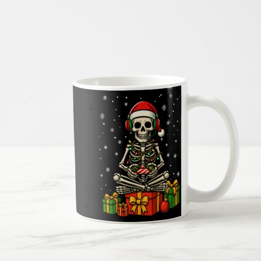Grappige Skelet Game Controller Kerstverlichting M Koffiemok (Rechts)