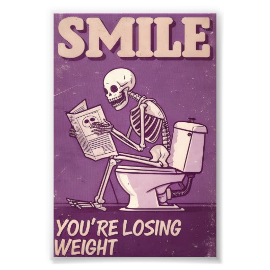 Grappige Skelet Gewichtsverlies Poster (Voorkant)