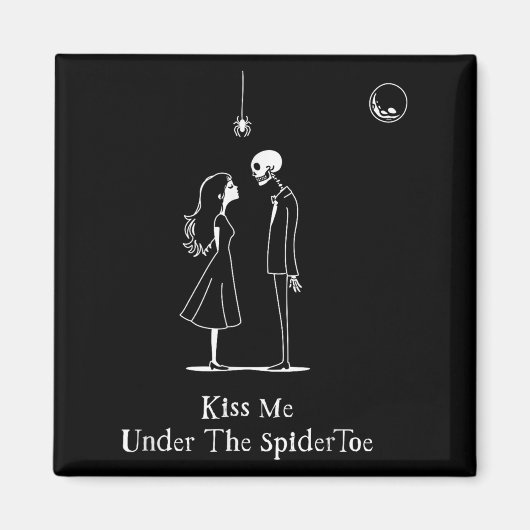 Grappige Skelet Halloween Mistletoe Parodie Kostuu Magneet (Voorkant)
