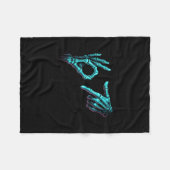 Grappige skelet hand meme 67 Gen Alpha Halloween S Fleece Deken (Voorkant (Horizontaal))