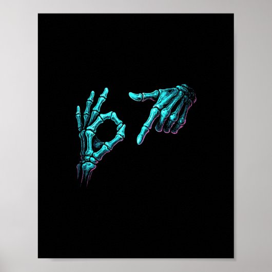 Grappige skelet hand meme 67 Gen Alpha Halloween S Poster (Voorkant)