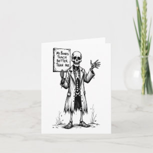 Grappige Skelet Heks Lerares Halloween Mijn Botten Kaart