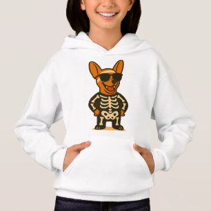 Grappige skelet hond Halloween print voor kinderen