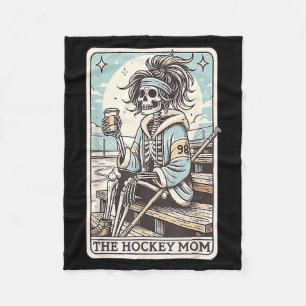 Grappige skelet kaart voor hockeymoeder fleece deken