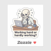 Grappige Skelet Kantoor Uitgeput Sticker (Vel)