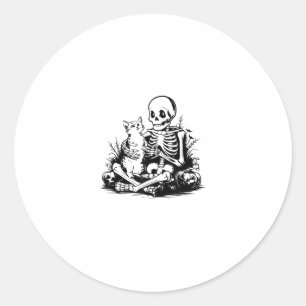 Grappige Skelet Kat Schedel Kitten Schattige Kat G Ronde Sticker