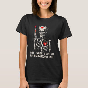 Grappige Skelet Mannequin Verpleegster T-shirt