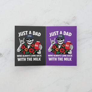 Grappige Skelet Papa Kwam Terug Met De Melk Vader Feestdagen Kaart