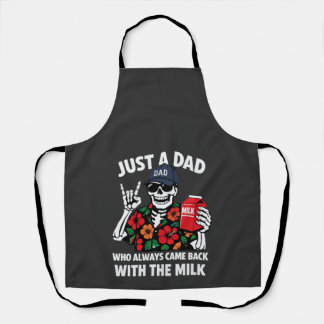 Grappige Skelet Papa Kwam Terug Met De Melk Vader Schort