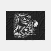 Grappige skelet-schedel met Duitse herdershond Fleece Deken (Voorkant (Horizontaal))