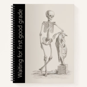Grappige Skelet School, Universiteit Spiraal Noteb Notitieboek