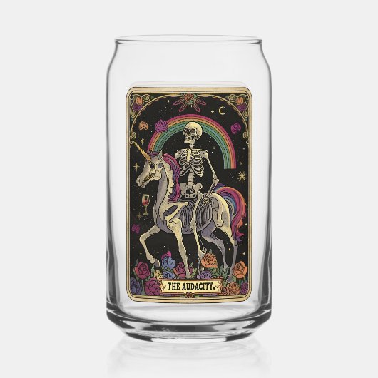 Grappige Skelet Tarot Kaart Blikvorm Glas (Voorkant)