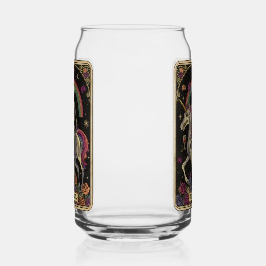 Grappige Skelet Tarot Kaart Blikvorm Glas (Rechts)