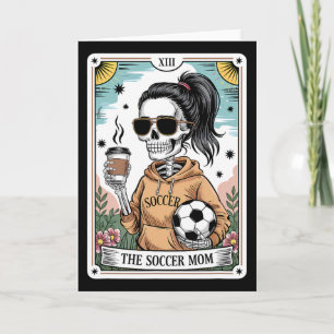 Grappige Skelet Tarotkaart Halloween Voetbalmoeder Kaart