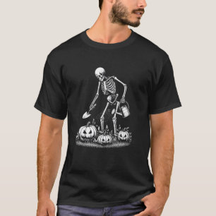 Grappige Skelet Tuinieren Spelers Halloween Heren T-shirt