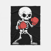 Grappige Skeleton Boxing Lovers Spooky Halloween B Fleece Deken (Voorkant)