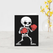 Grappige Skeleton Boxing Lovers Spooky Halloween B Kaart (Gele Bloem)