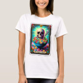 Grappige Skeleton Cereal Killer Tarot T-shirt (Voorkant)